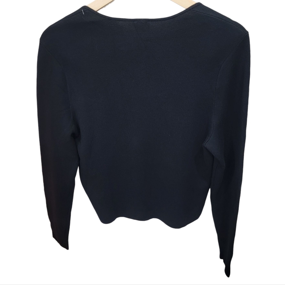 Abercrombie & Fitch Waffle Knit Top Notch Sweetheart Neckline Long Sleev… - Picture 6 of 14